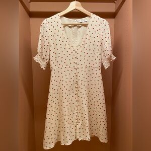 Cream and Red Polka Dot Mini Dress